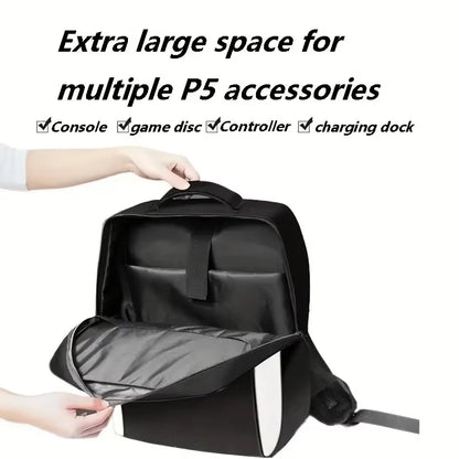 Console Backpack for Ps5,Large Capacity Travel Carrying Case ,PSS SLIM Torage Bag Controllers, Headset,Game Discs Accessoriess